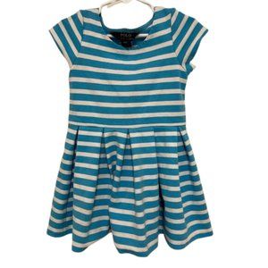 Polo Ralph Lauren Girls Blue and White Striped Dress Size 4/4T